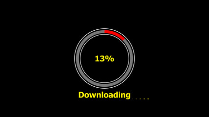 13% circle loading icon Infographics background. Abstract storage pie chart symbol background illustration.