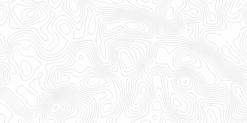 Vector white wave line geography landscape Topo contour map on white background. Geographic mountain relief diagram line wave carve pattern. Topographic world map contour lines map texture.