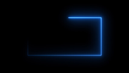 Glowing Neon light rectangle frame loading icon background in retro style, 4k illustration.	