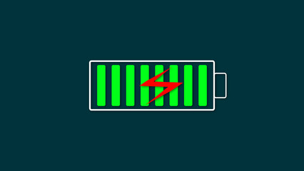 Battery full charging icon background. Abstract battery icon concept. 