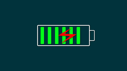 Battery fast charging icon background. Abstract battery icon concept. 