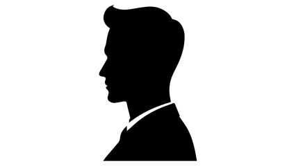 silhouette of a person, simple black shape of a person head