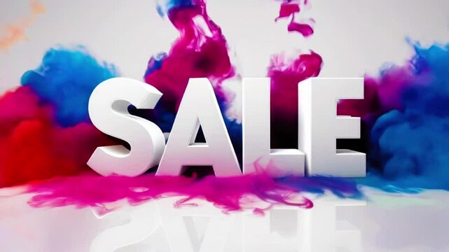 Colorful Sale Banner with Vibrant Ink Swirls to attract attention and promote a special offer