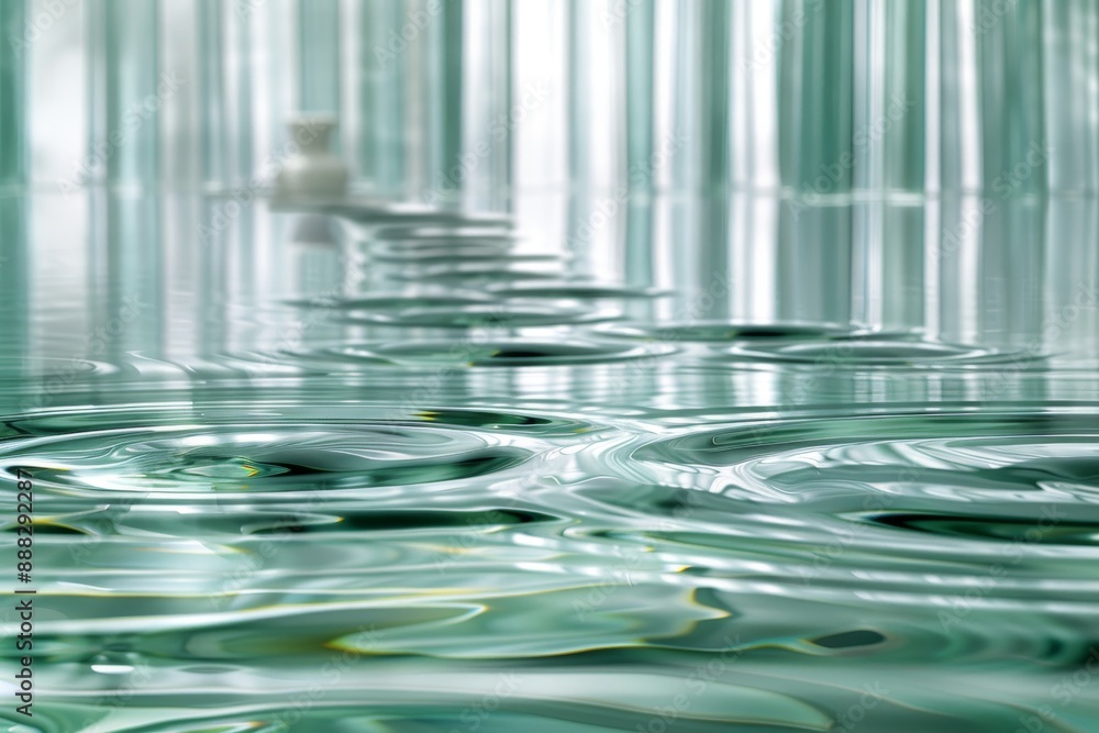 Aufkleber abstract water ripples creating a serene and calming visual in a minimalistic, modern design