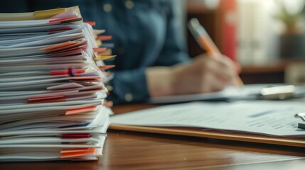 The stack of office documents