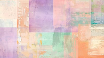 Pastel-hued abstract squares with soft patterns, calming and serene design, perfect for lifestyle and wellness magazines. Abstract texture squares patterns for publication