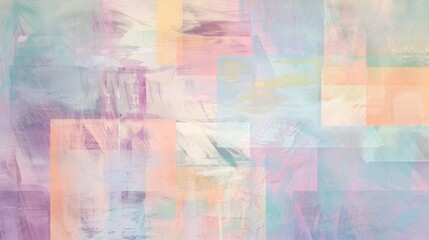 Obraz premium Serene pastel abstract squares with blended patterns, airy and light atmosphere, suitable for wellness publications. Abstract texture squares patterns for publication