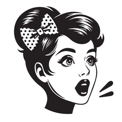 Retro Woman Vector Illustration, Housewife