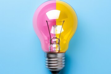 Bright light bulb with a yellow background, symbolizing creativity and innovation in a vibrant, minimalistic visual