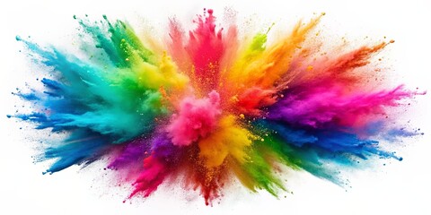 Fototapeta premium A Rainbow Explosion of Color, powder, colorful, explosion, art , abstract