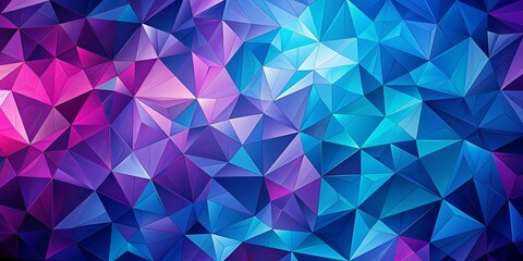 Obraz premium Abstract Triangle Mosaic Background with Blue and Purple Tones, abstract , mosaic, geometric, background , triangle
