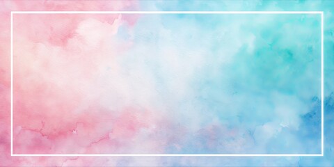 Abstract Watercolor Background with White Frame, Pastel Pink and Blue, watercolor background, pastel colors, soft abstract, watercolor art