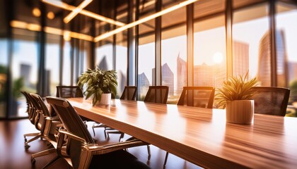 Meeting Room in a Modern Office with Dynamic Blur Effect