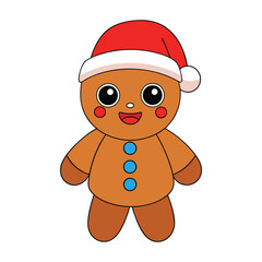 Adorable Christmas and new year gingerbread animal vector illustration.