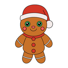 Adorable Christmas and new year gingerbread animal vector illustration.