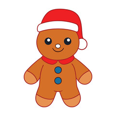 Adorable Christmas and new year gingerbread animal vector illustration.