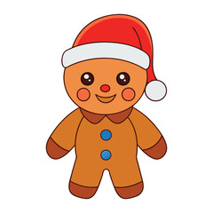 Adorable Christmas and new year gingerbread animal vector illustration.