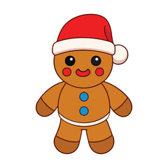 Adorable Christmas and new year gingerbread animal vector illustration.