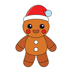 Adorable Christmas and new year gingerbread animal vector illustration.