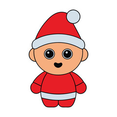Baby cute Santa Claus with Santa hat vector illustration.