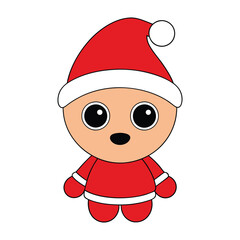 Baby cute Santa Claus with Santa hat vector illustration.