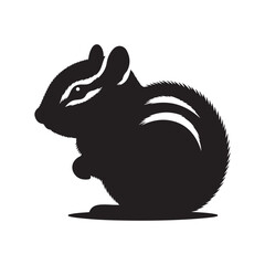 Chipmunk silhouette vector art illustration.