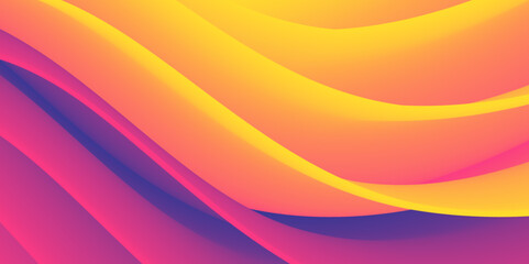 Beautiful Vibrant Fluid Flow Elegant Yellow orange and Pink Wave Design for Dynamic colorful vector Posters Banners flyer magazine cover brochure festival