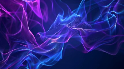 Obraz premium Abstract Digital Waves in Blue and Purple, digital art, abstract art, blue, purple, waves