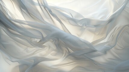 Obraz premium Abstract Flowing Fabric, Texture, White, Drape, Light , Softness