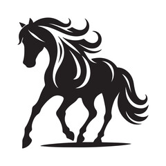 Horse head logo silhouette vector illustration.