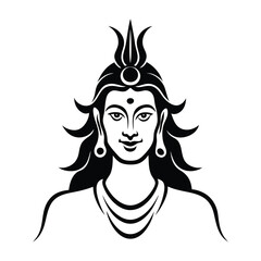 Lord Shiva logo icon silhouette vector illustration.