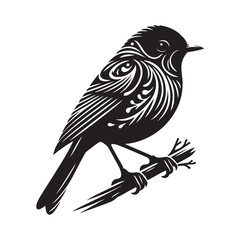 Robin bird silhouette vector illustration.