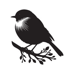 Robin bird silhouette vector illustration.