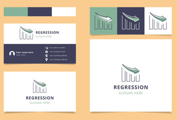 Regression logo concept featuring a downward trending arrow