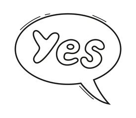 Yes bubble speech icons with words like no, ok, hello, and oh.