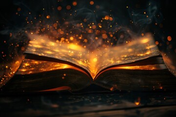 Magic Book with Glowing Pages