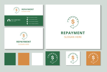 Repayment logo concept featuring dollar sign transforming into arrow