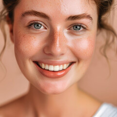 A Young Woman's Radiant Smile, Captured in a Moment of Pure Joy