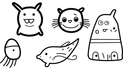 Wildlife animals doodle, Cats, Dolphin