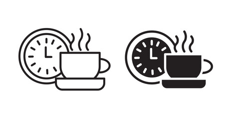 Breaktime thin line icon set