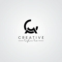 Unique Modern Artistic CM MC Letter Logo. Initial Based Letter Icon Logo.