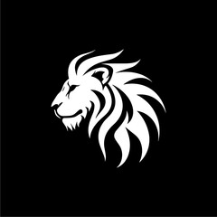 Minimalist, modern vector lion logo