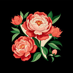 Outline flower set for artistic designs.