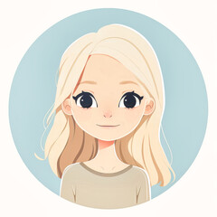 A Blonde Beauty's Gentle Smile, Captured in a Circular Portrait