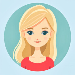 A Blonde Beauty's Gentle Smile, Captured in a Circular Portrait