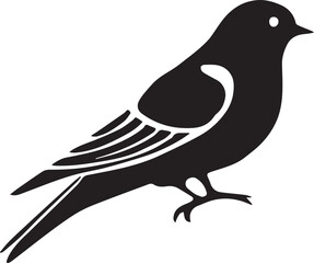 Bird black vector illustration
