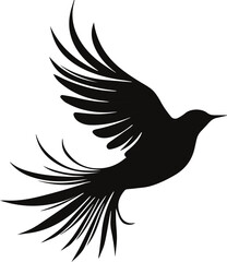 Bird black vector illustration