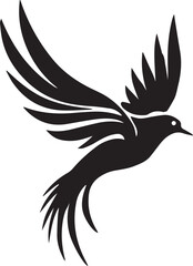 Bird black vector illustration