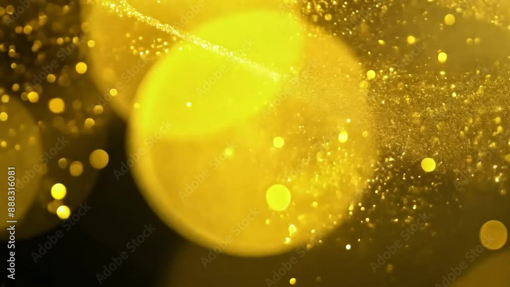 Aufkleber abstract background with golden glitter and bokeh lights.