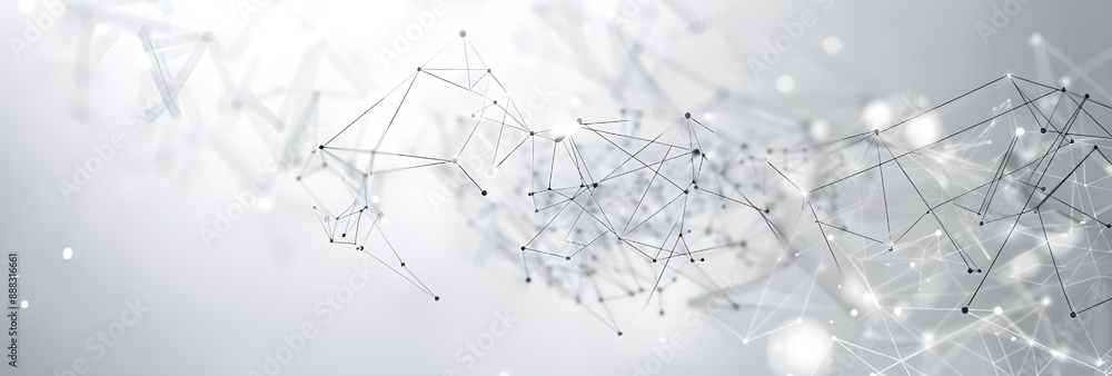 Poster abstract light grey background with low poly design and connecting dots, lines or connections in the
